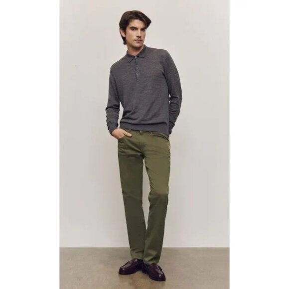 Warp + Weft Olive Green Slim Fit Stretch Jeans Size 34X30 Mens Denim Pants - Picture 1 of 8